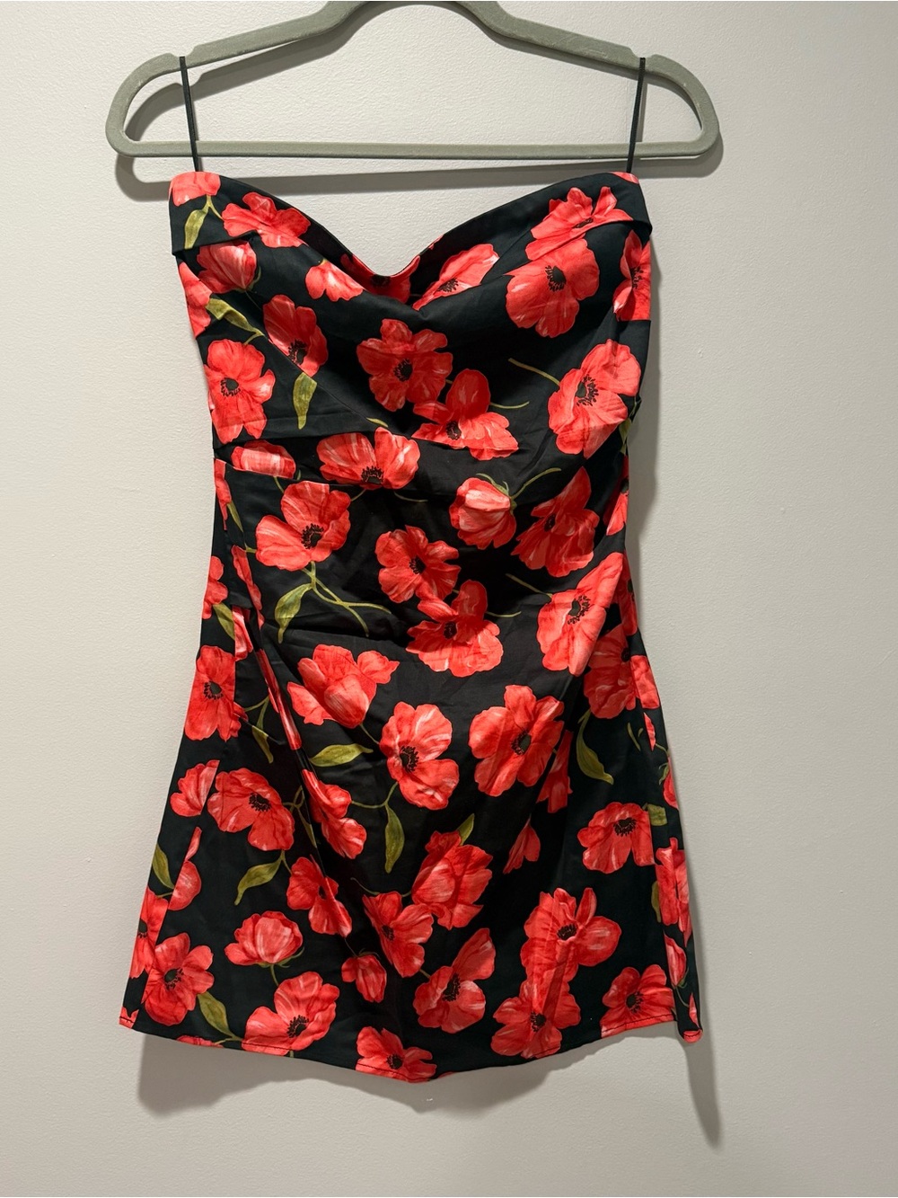 Mango Floral Strapless Mini Dress - Picture 1 of 3